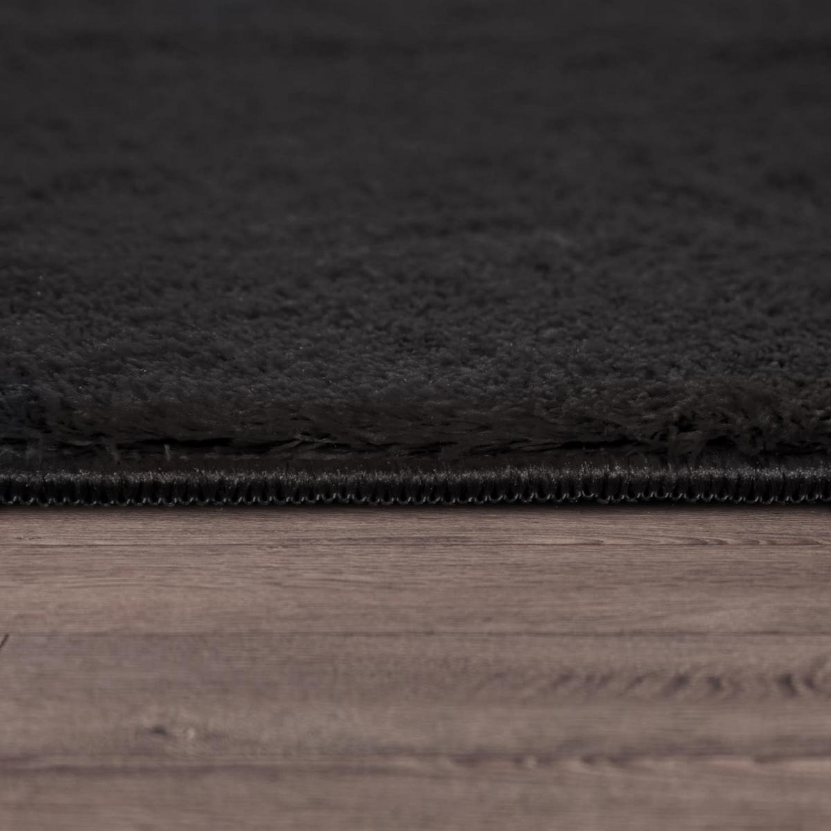 FLACHWEBETEPPICH Schwarz Ø 200 cm - Schwarz, Kunststoff (200/200cm) - TT Home