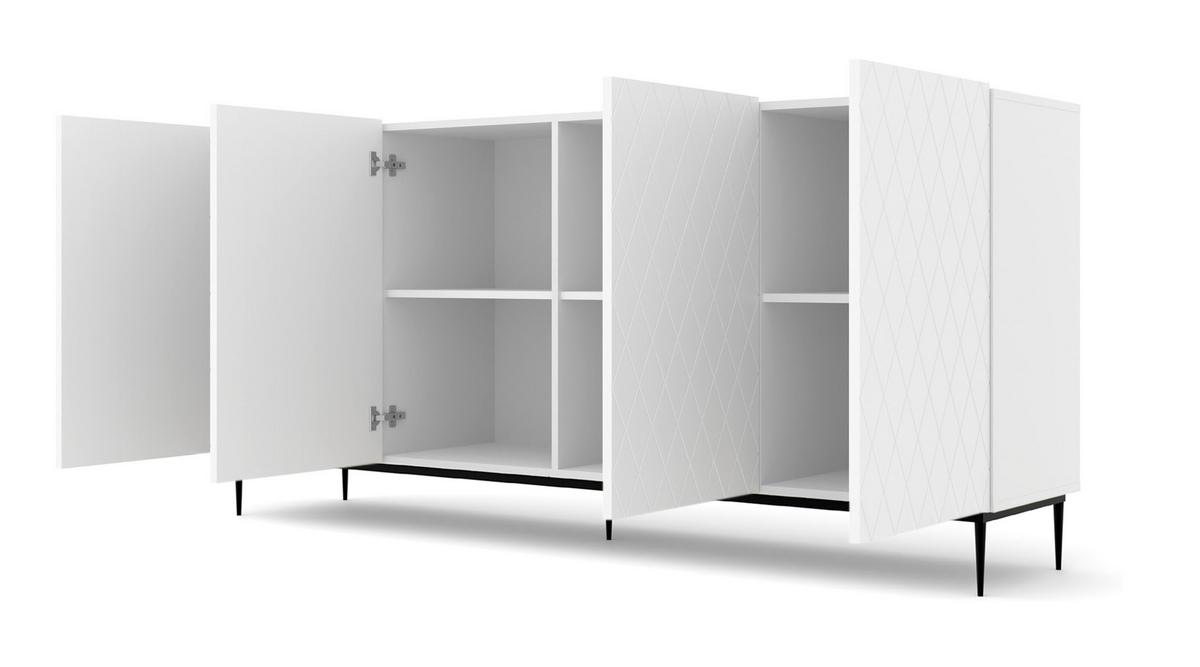 KOMMODE Weiß, Schwarz 193/90/40 - Schwarz/Weiß, Holzwerkstoff (193/90/40cm) - RAUMHIRSCH FURNITURE