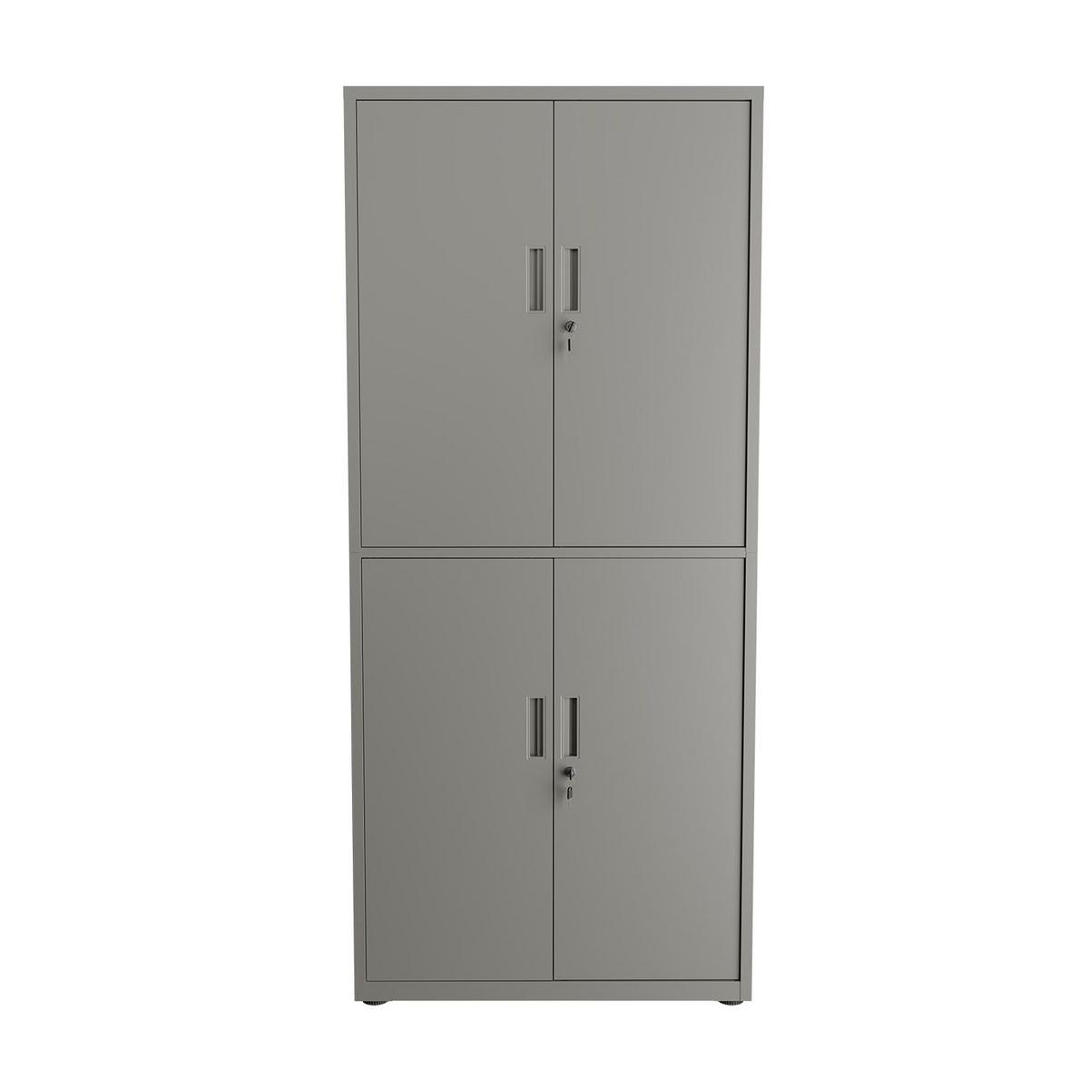 METALLSCHRANK 180/80/40 cm hellgrau abschließbar - Hellgrau, Metall (80/180/40cm) - Juskys