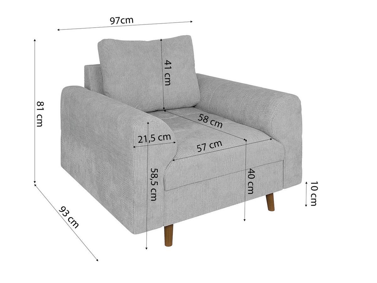 SESSEL Sigurd Hellgrau Chenille - Hellgrau/Braun, Holz/Textil (97/81/93cm) - S-Style Möbel