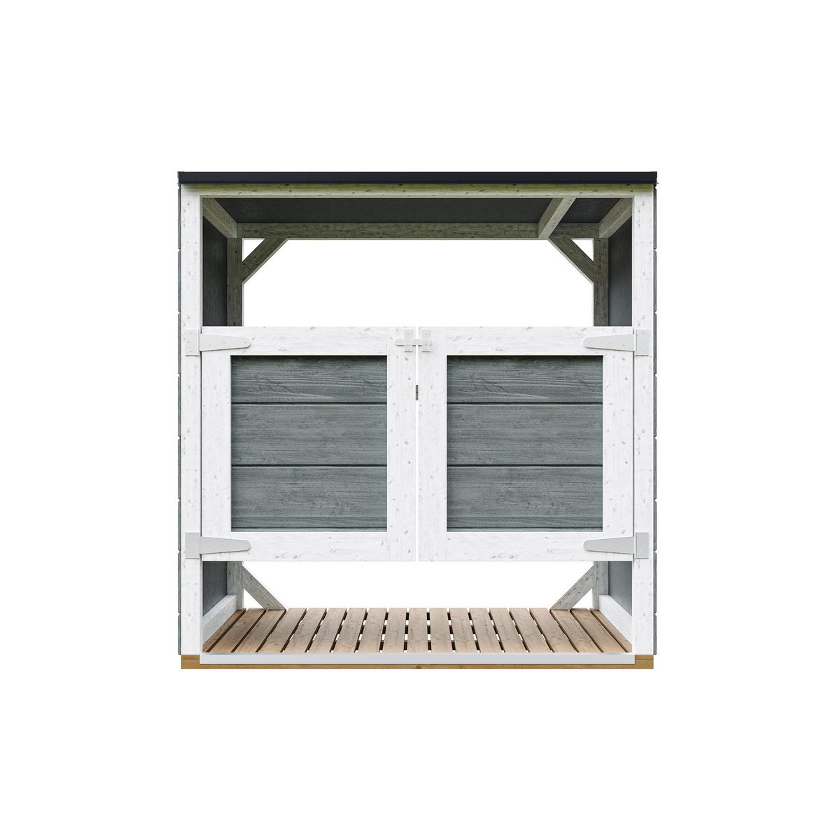 MÜLLTONNENBOX 2er 240L, M980A-CAVERN STEEL, aus wetterfestem LP Smartside Holz - Anthrazit, Holz (153/159/75cm) - Timbela