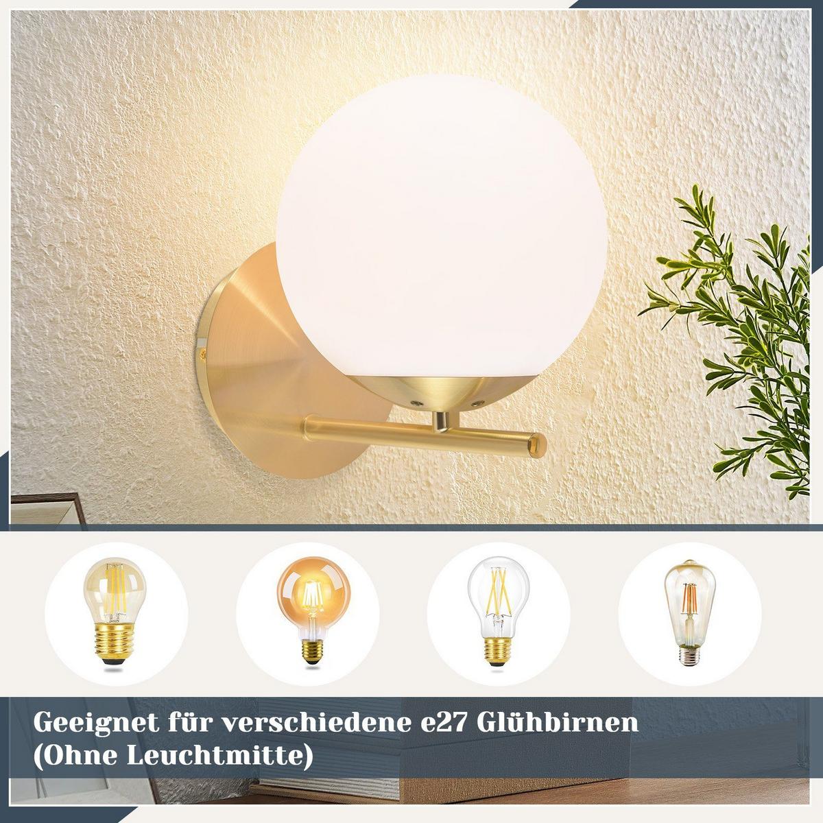 WANDLEUCHTE Quelle - Goldfarben, Metall (12/20/20cm) - Nettlife