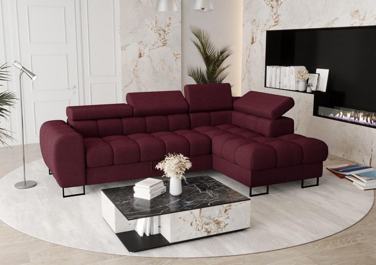 ECKSOFA Bastien Mit Schlaffunktion - Rot, Holzwerkstoff/Textil (260/170cm) - Fun Möbel
