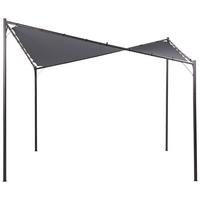 PAVILLON Metall 300 cm 300 cm Dunkelgrau Aventine - Dunkelgrau/Schwarz, Textil (300/260/300cm) - Beliani