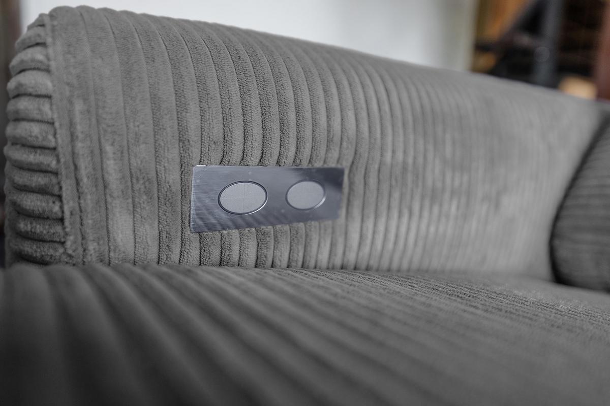 ECKSOFA LAISKA Grau Cord - Schwarz/Grau, Textil/Metall (282/177cm) - KAWOLA