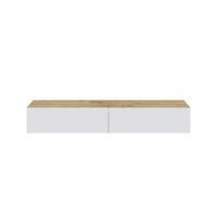 HÄNGESCHRANK mit 2 Klappen und 2 Aufbewahrungsnischen L180 cm - Kaway - Weiß, Holzwerkstoff (34.5/28/180cm) - Calicosy