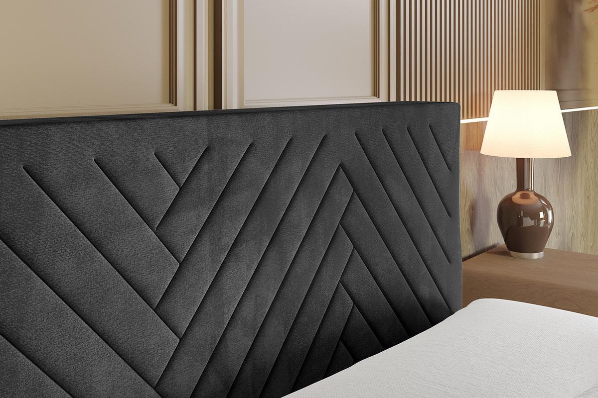 BOXBETT mit Matratze H3 und Lattenrost - VEXA - 180x200 - Schwarz Casablanca - Schwarz, Holzwerkstoff/Kunststoff (180/200cm) - ALTDECOR