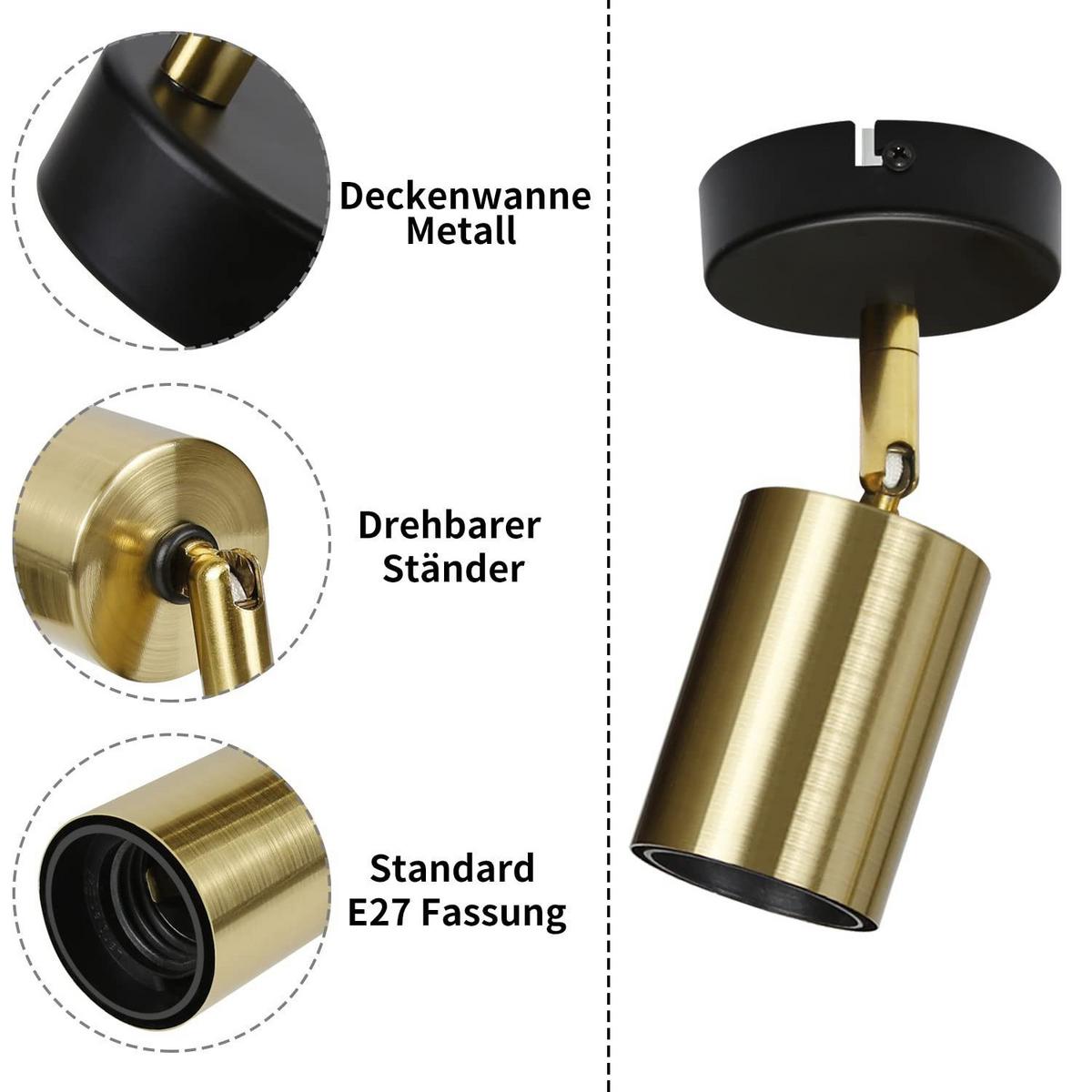 DECKENSTRAHLER Strahlbert 9/28/18 cm - Akaziefarben, Metall (18/9/28cm) - ZMH