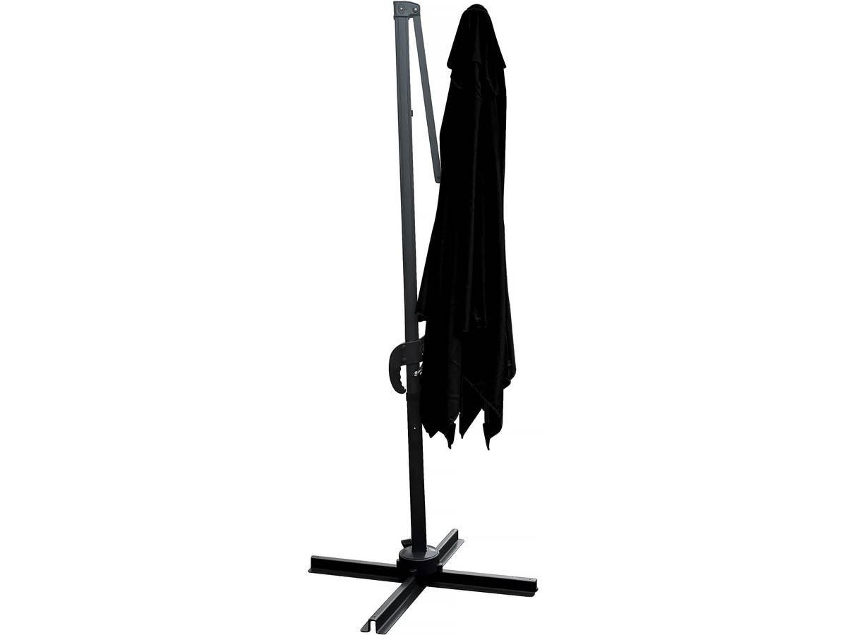 SONNENSCHIRM parasol jardin déporté - 2.5 x 2.5 m - noir Schwarz - Schwarz, Metall (250/250cm) - Habitat Garten