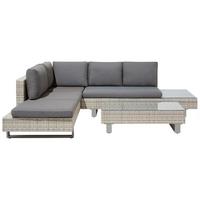 LOUNGE-SET 5-Sitzer grau modular Lanciano - Grau, Kunststoff - Beliani