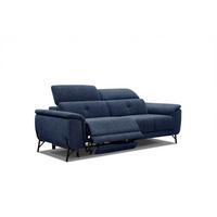 SOFA AVENA 3-Sitzer mit 1 Relaxfunktion, dunkelblau - Dunkelblau, Holzwerkstoff/Textil (204/80/108cm) - Wozimo