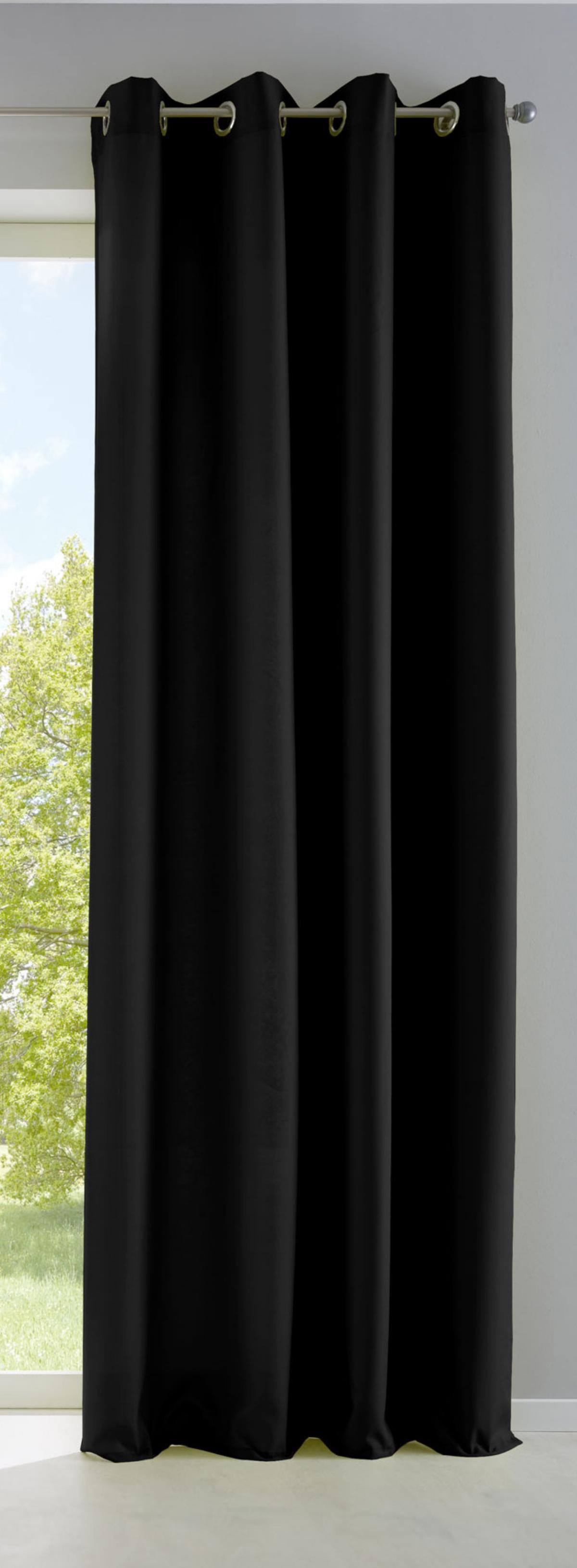 VORHANG PALERMO HxB 175x140 cm Schwarz - Schwarz, Textil (140/175/1cm) - Gardinenbox