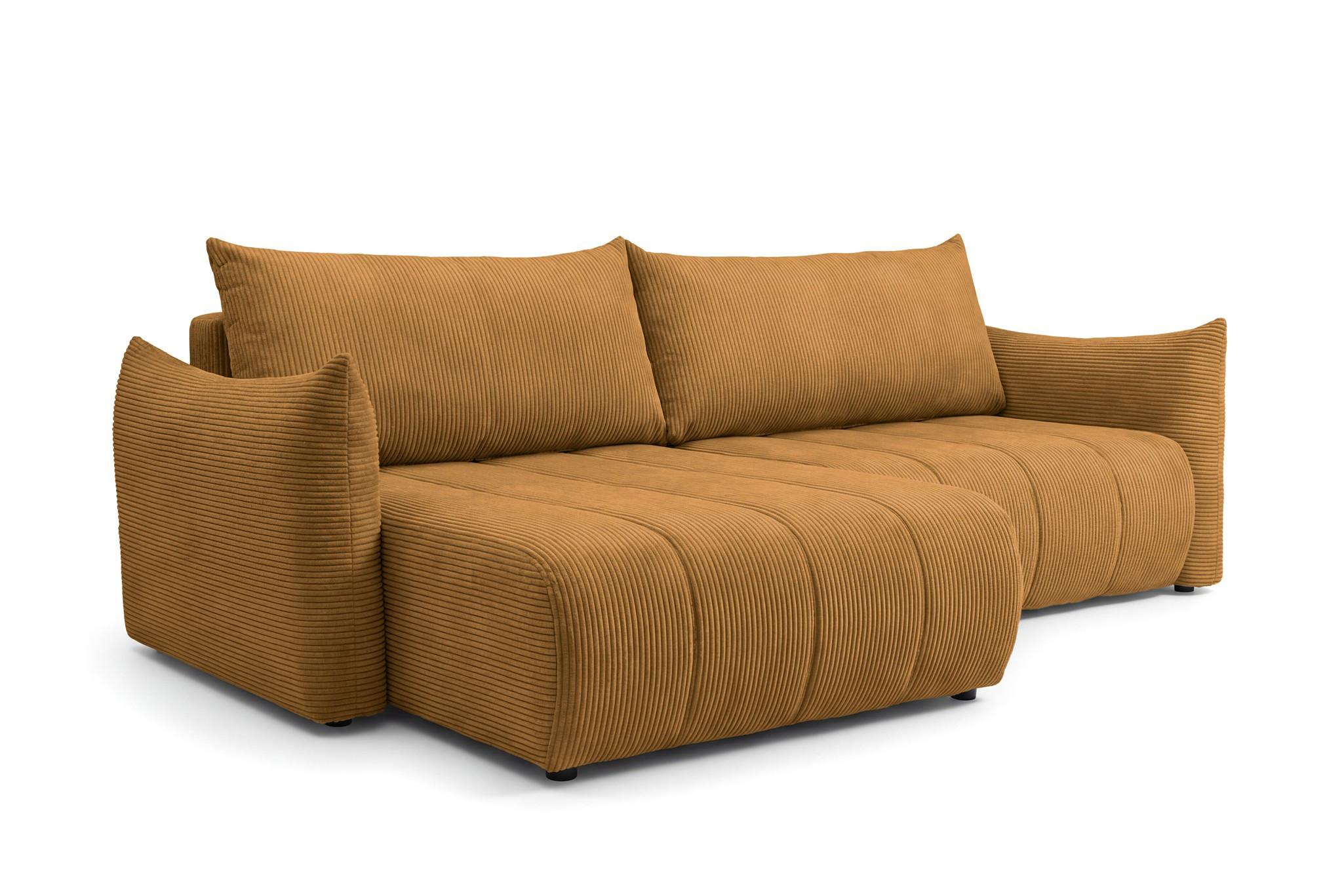 ECKSOFA Ontario Mit Schlaffunktion - Gelb, Holzwerkstoff/Textil (154/260cm) - Fun Möbel