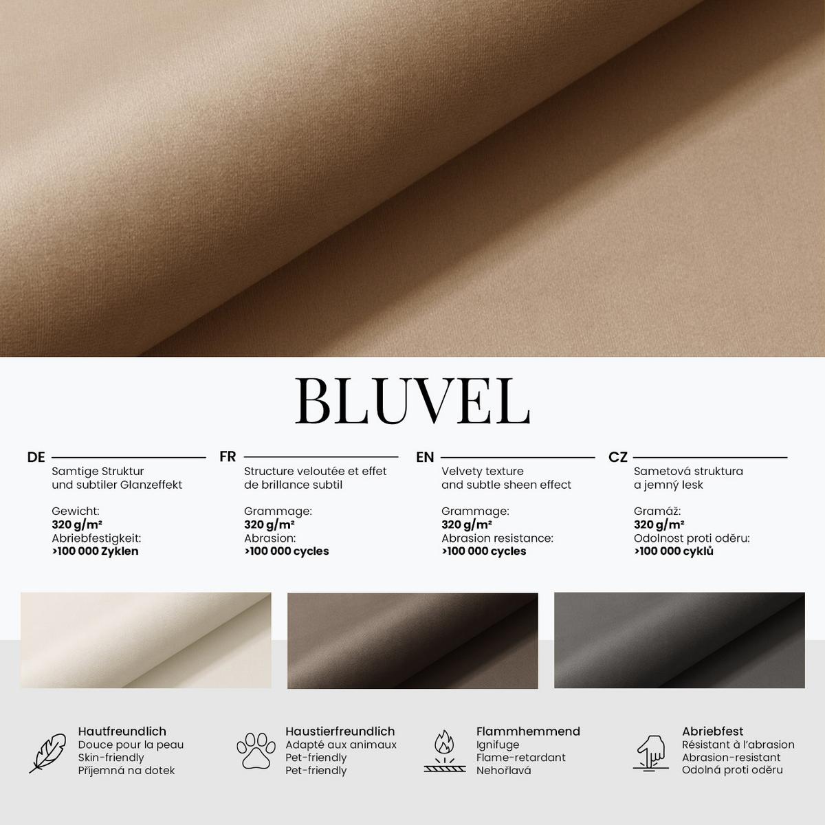 POLSTERBETT FLONELLE CLASSIC 200/200 - Creme Velvet - Multipocket-Matratze - Creme/Schwarz, Kunststoff/Textil (200/200cm) - MKS