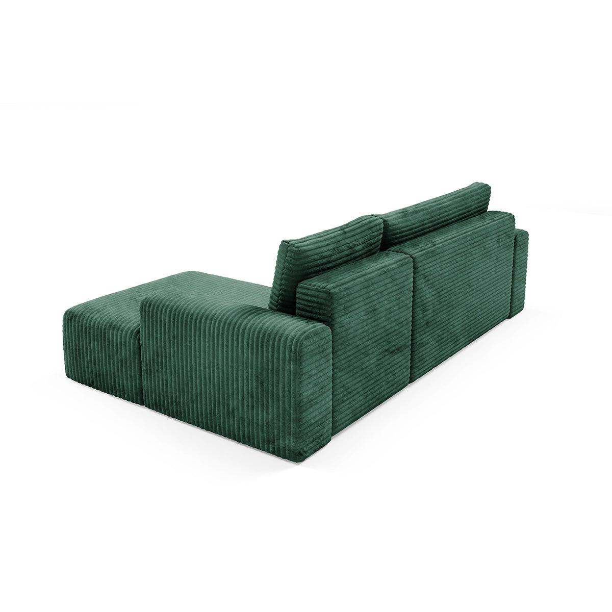 ECKSOFA Romeo 3 Sitzplätze Tannengrün - Grün, Holz (268/163cm) - Petits-meubles