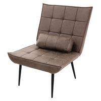 SESSEL Wohnzimmer aus Kunstleder-PU Braun Relaxsessel mit Lendenkissen - Schwarz/Braun, Metall (97/100/79cm) - ML-DESIGN