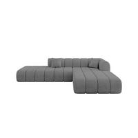 ECKSOFA Ottomane Rechts BILA-L 289x176x71 Grau Samt - Taupe/Schwarz, Holzwerkstoff/Kunststoff (289/176cm) - ALTDECOR