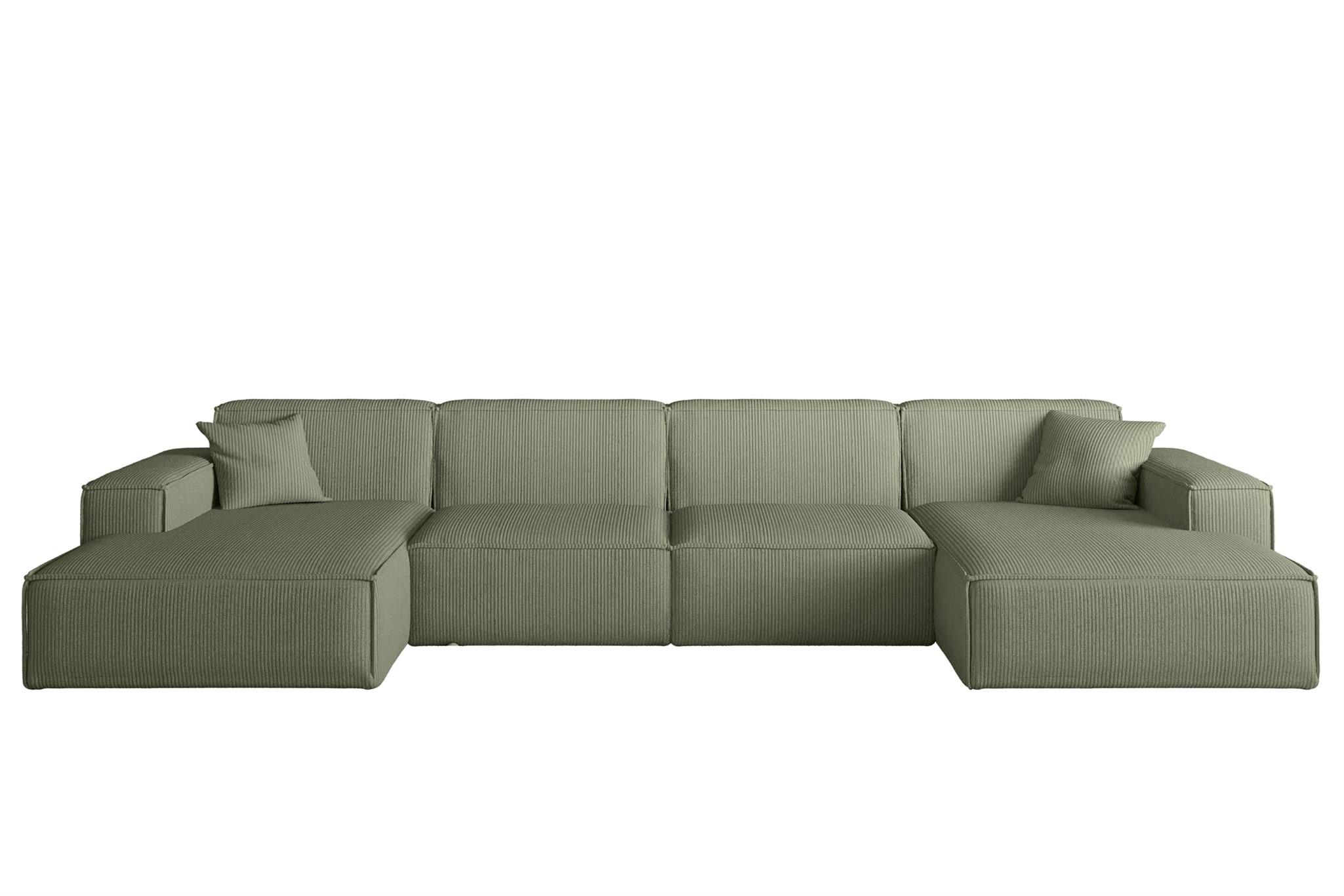 WOHNLANDSCHAFT Celes Premium In Scala - Jadegrün, Holzwerkstoff/Textil (379/73/165cm) - Fun Möbel
