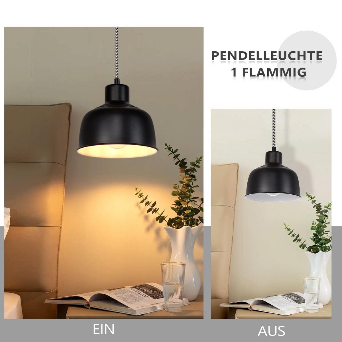 PENDELLEUCHTE Selma 1-flammig 18/10/170 cm - Schwarz, Metall (18/10/170cm) - Nettlife