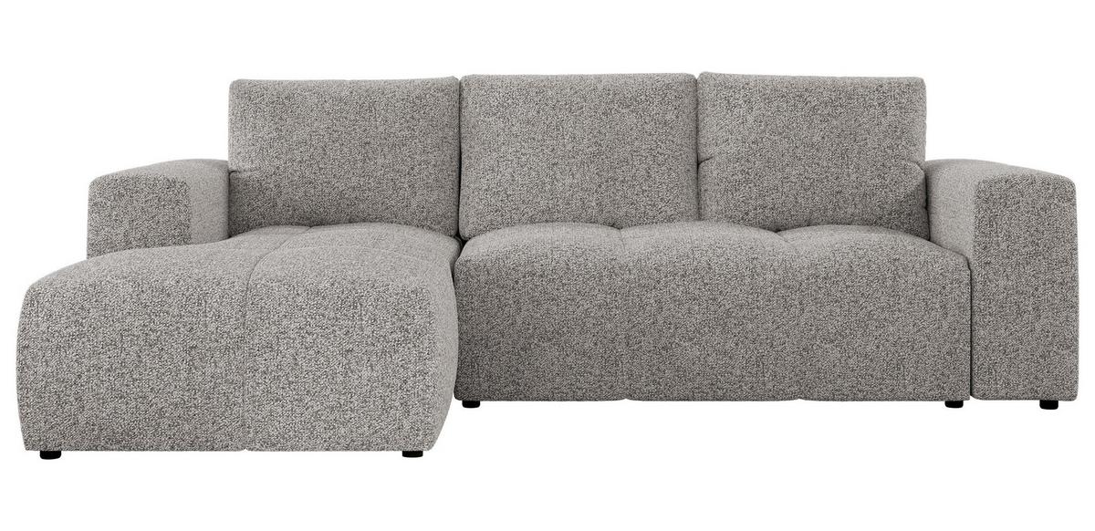 ECKSOFA MONIVA Hellgrau Strukture - Links - Hellgrau/Schwarz, Textil (164/266cm) - MKS