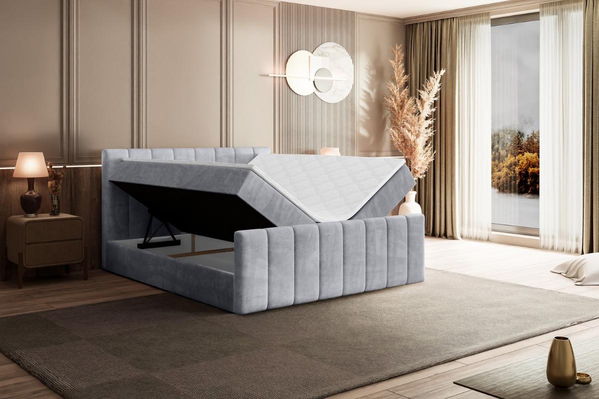 BOXBETT OTTA-Z - 180x200 cm - H3 - Hellgrau - Hellgrau, Holzwerkstoff (180/200cm) - ALTDECOR