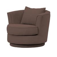 DREHSESSEL braun Web-Velours, Sessel 360° drehbar inklusive Kissen - Braun, Kunststoff/Textil (95/77/95cm)