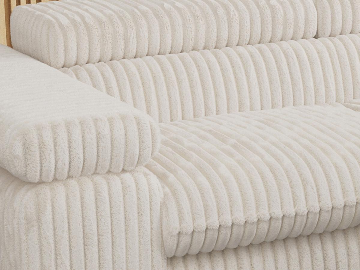 ECKSOFA PEDRO L Beige Cord - Rechts Seite - Beige/Schwarz, Textil/Metall (273/208cm) - MKS