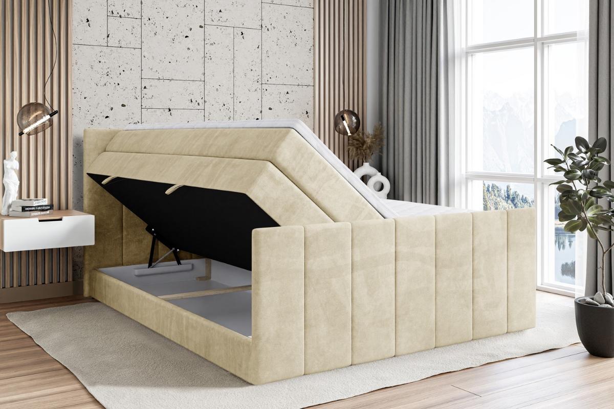 BOXSPRINGBETT MOETI-Z KING - 180x200 - H3/H4 - Beige - Beige, Holzwerkstoff (180/200cm) - ALTDECOR