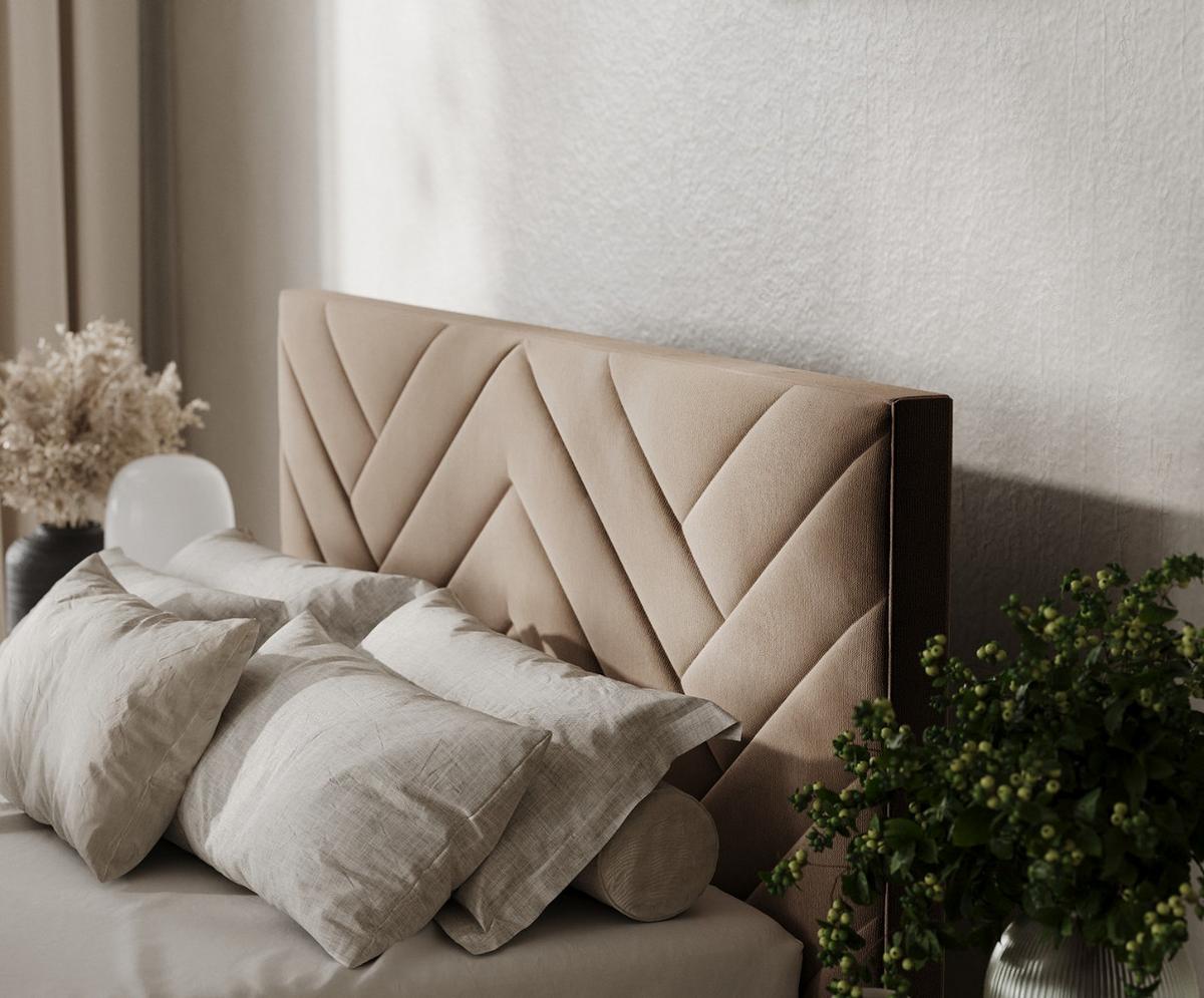 POLSTERBETT Arco 140/200 cm Braun im Paros Stoff - Schwarz/Naturfarben, Holz/Holzwerkstoff (140/200cm) - AltaBeds