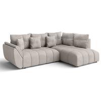 ECKSOFA L Form Kayseri Beige 268/192/96 cm – mit Bettkasten - Beige/Schwarz, Kunststoff/Textil (268/192cm) - AX Living