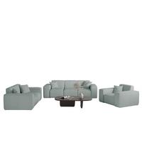 SOFASET Celes Premium 3-2-1 Stoff Scala - Pastellblau, Holzwerkstoff/Textil (225/73/88cm) - Fun Möbel