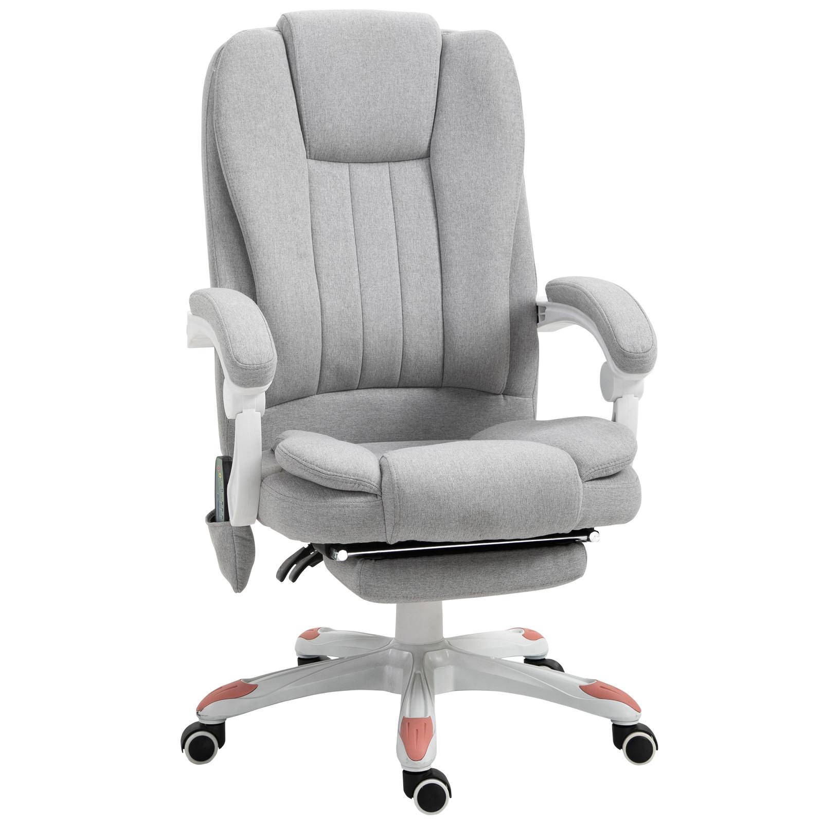 MASSAGE Bürostuhl, Schaumstoff, Grau - Grau, Kunststoff (63/107/66cm) - Vinsetto