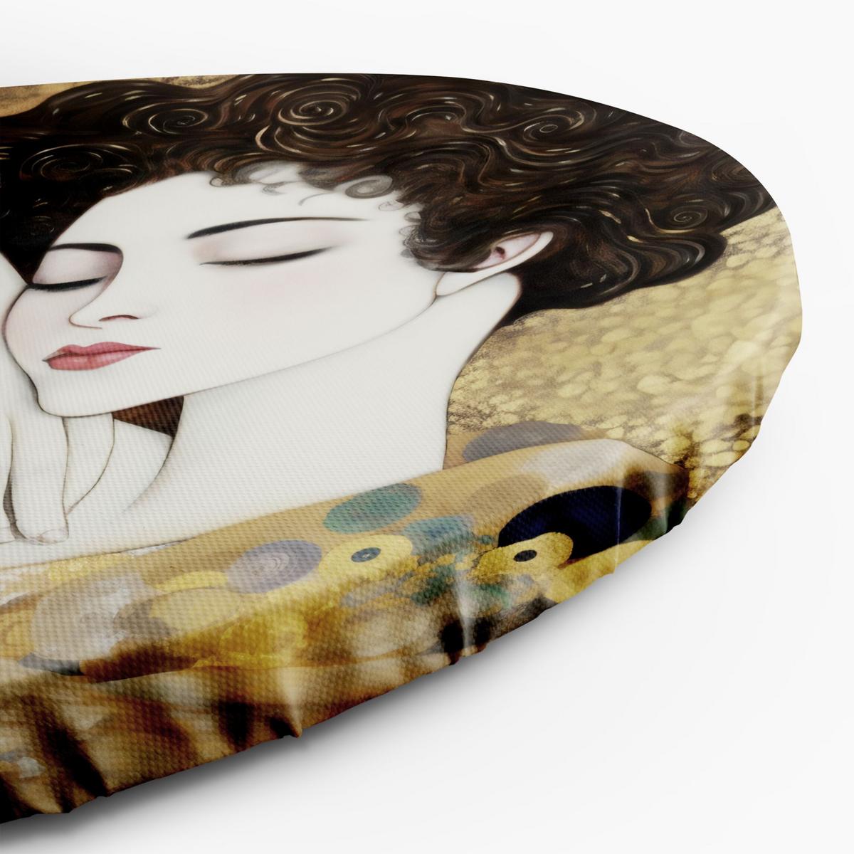 RUNDES BILD Gold 80/80 cm - Goldfarben, Textil (80/80cm) - KUNSTLOFT