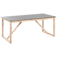 GARTENTISCH 180/90 cm Beton Grau Notteri - Hellbraun, Stein (180/90/75cm) - Beliani