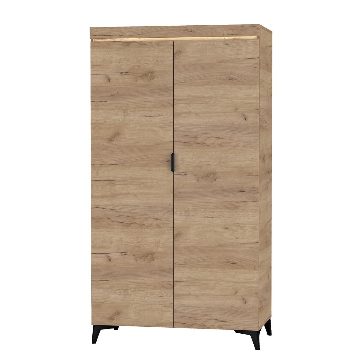 SCHRANK 2 Türen Ruben Holz - Braun, Holzwerkstoff (105/195/55cm) - Petits-meubles