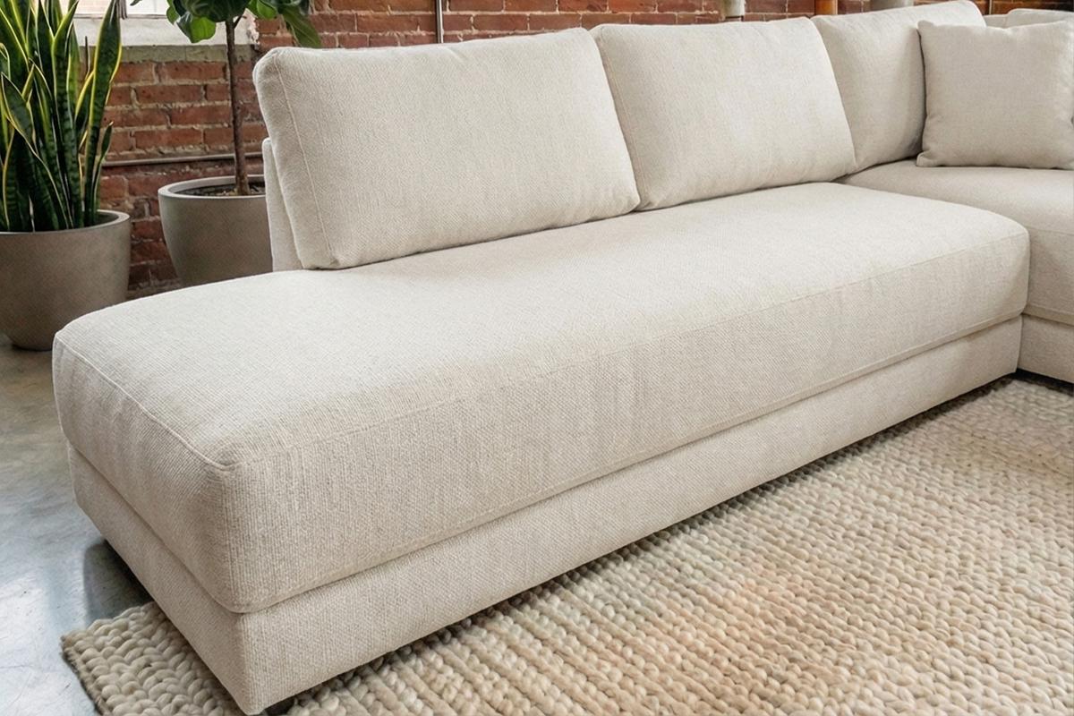 SCHLAFSOFA SADIRA Cremeweiß Flachgewebe - Creme/Schwarz, Kunststoff/Textil (288/89/209cm) - KAWOLA