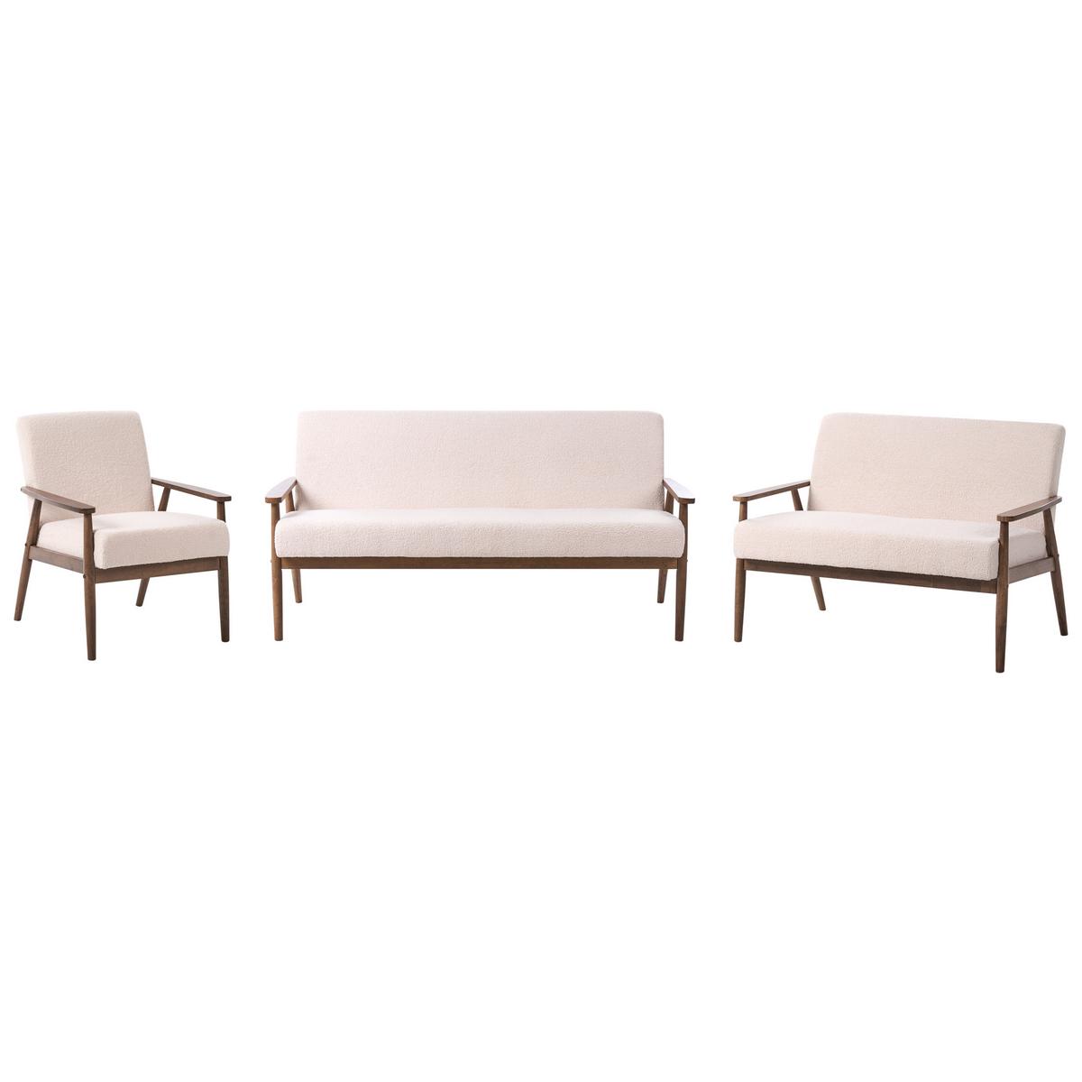 SOFA-SET 6-Sitzer Bouclé Dunkelbraun/Beige Esrum - Beige/Braun, Textil (151/79/72cm) - Beliani
