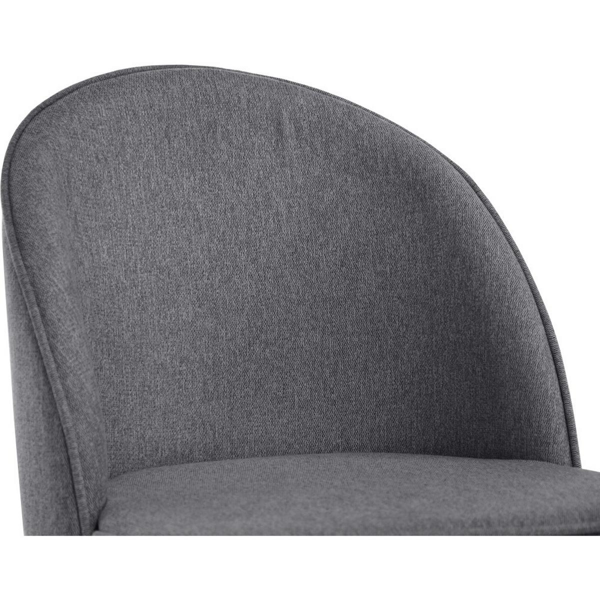 STUHL Luna, Polsterstuhl für das Esszimmer mit schwarzen Holzbeinen, Grau - Schwarz/Grau, Holz (51/87/46cm) - Beautysofa