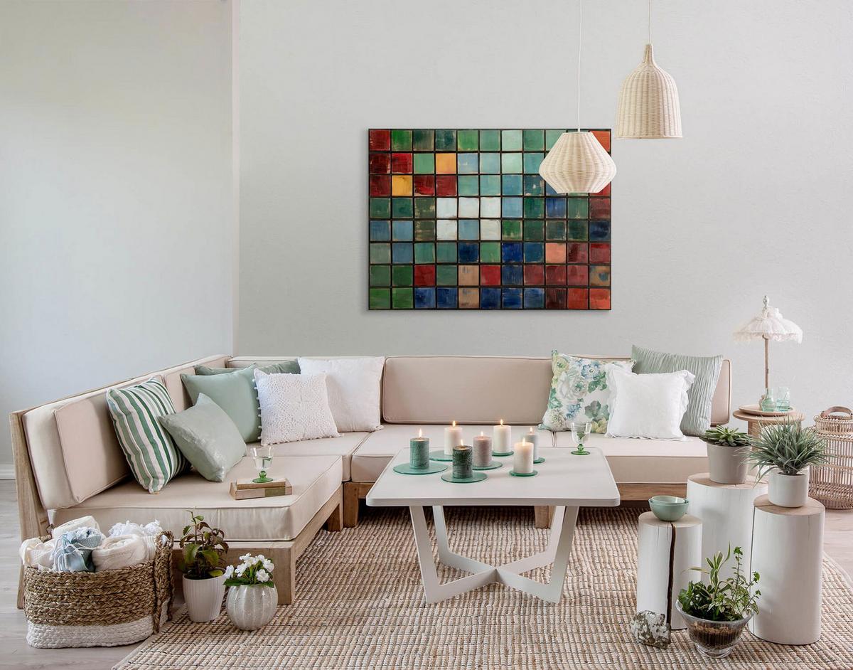 HOLZBILD Bunt 100/70 cm - Multicolor, Holz (7/70cm) - KUNSTLOFT