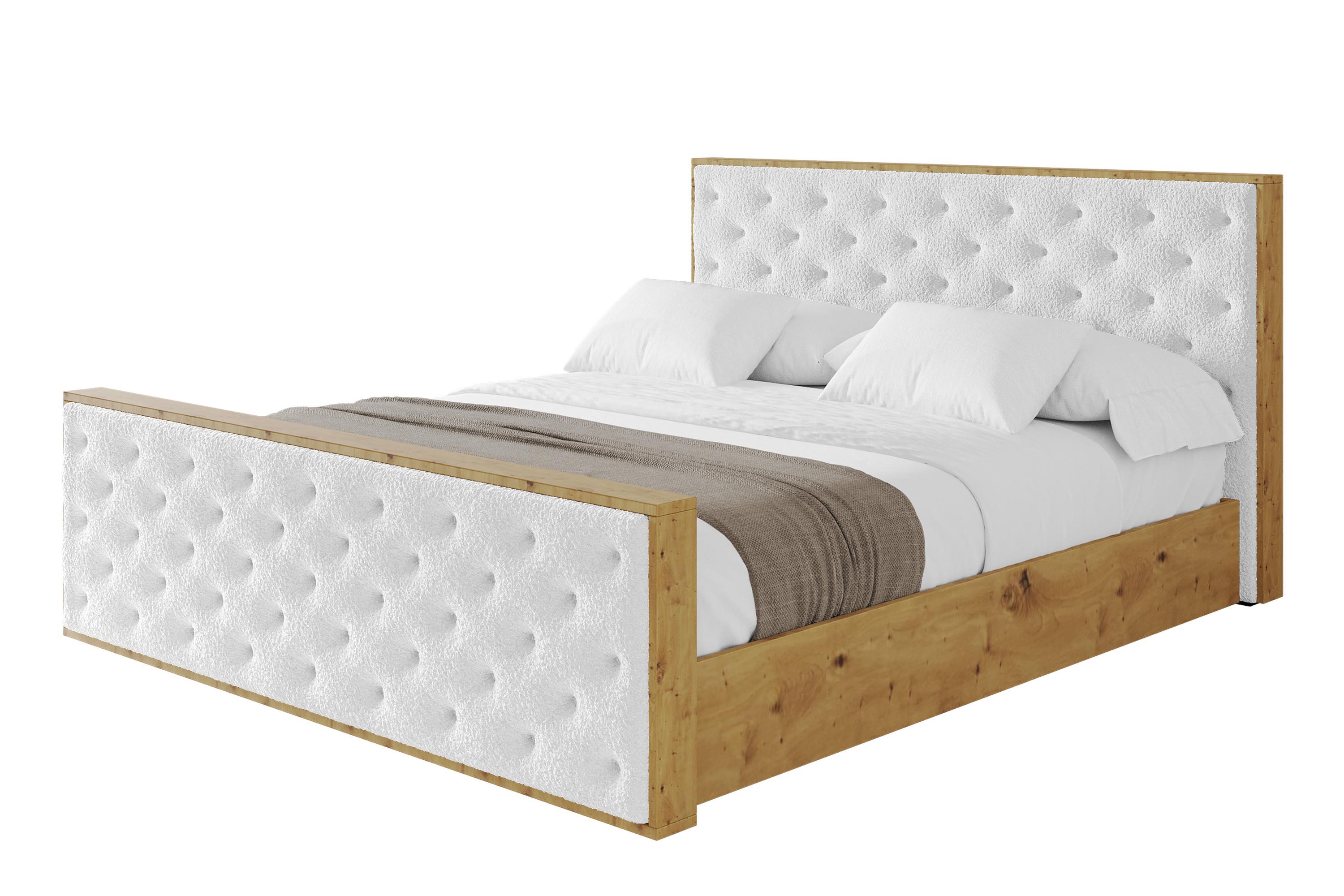 POLSTERBETT mit Bettkasten, Fußteil und Lattenrost, Boxbett mit Matratze H3/H4 - ENZO3-Z 180x200 Weiß - Weiß, Holzwerkstoff/Textil (180/200cm) - ALTDECOR