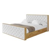 POLSTERBETT mit Bettkasten, Fußteil und Lattenrost, Boxbett mit Matratze H3/H4 - ENZO3-Z 180x200 Weiß - Weiß, Holzwerkstoff/Textil (180/200cm) - ALTDECOR