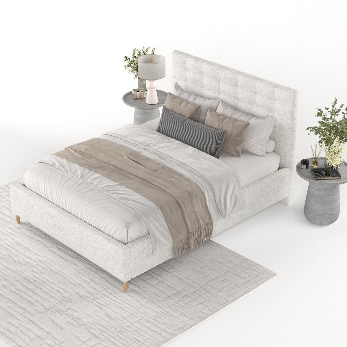 POLSTERBETT Soma 180/200 cm Creme im Neve Stoff - Creme/Naturfarben, Holz/Holzwerkstoff (180/200cm) - AltaBeds