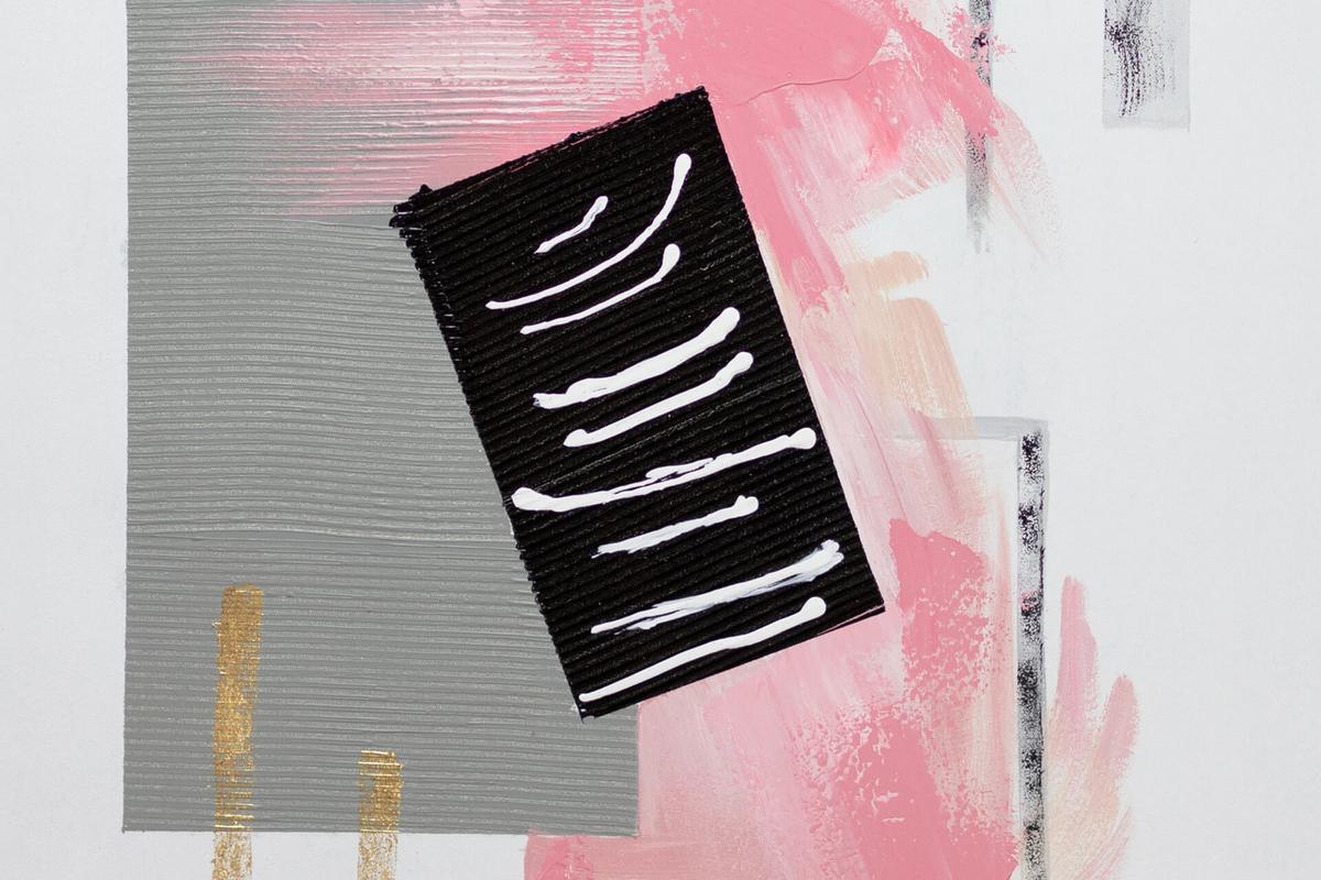 ACRYLBILD HANDGEMALT 60/80 cm - Pink/Grau, Holz/Textil (60/80cm) - KUNSTLOFT
