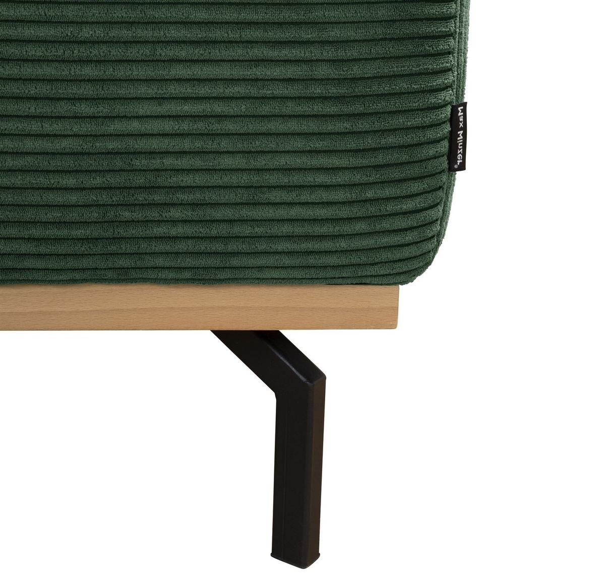 ECKSOFA mit Longchair links Katrien Cordstoff dunkelgrün - Dunkelgrün, Kunststoff (135/280cm) - 58aufmkessel