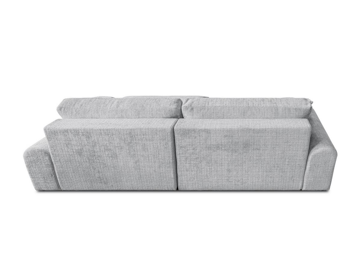 ECKSOFA Melvano mit Schlaffunktion und Bettkasten im Japandi-Stil aus weichem Hellgrau Chenille-Stoff - Hellgrau/Schwarz, Holz/Kunststoff (240/145cm) - S-Style