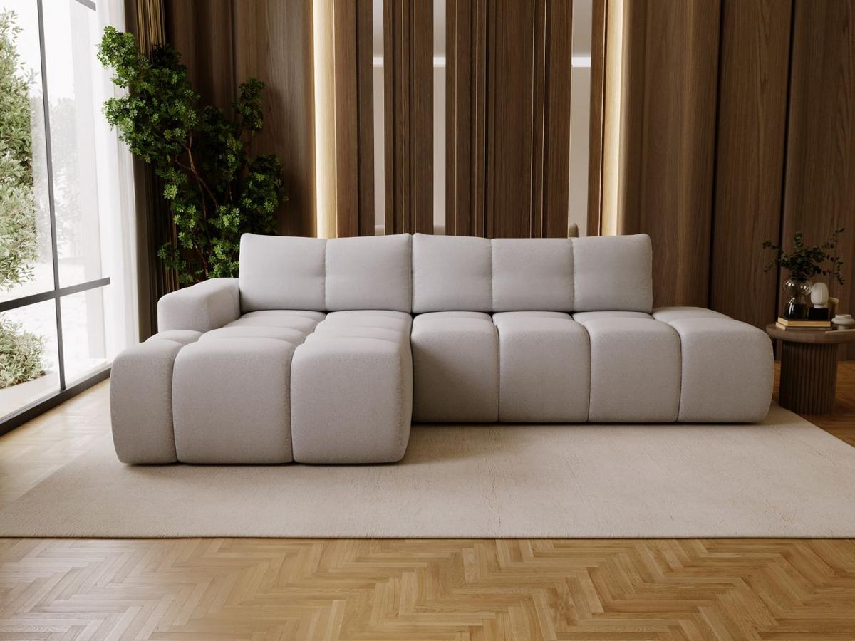 ECKSOFA Montero Bouclé-Stoff Grau Links - Grau, Holz/Textil (280/177cm) - Graingold