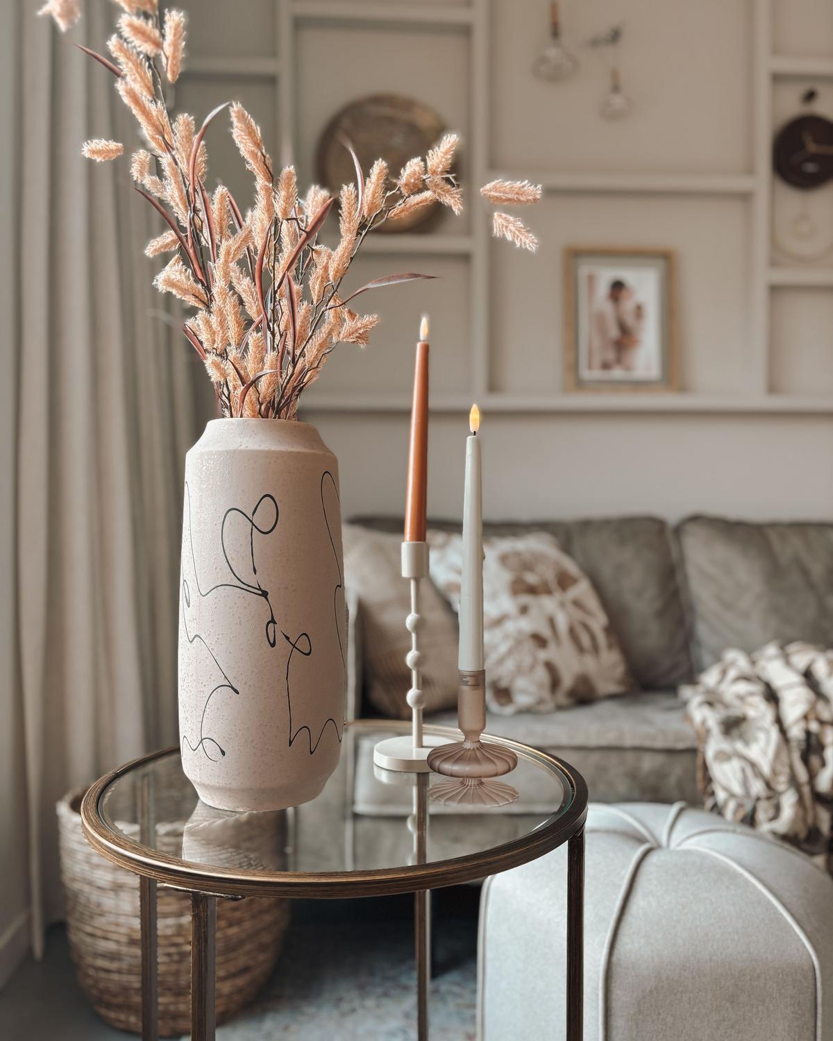 BLUMENVASE Steinzeug beige Sunfish - Beige, Keramik (33cm) - Beliani