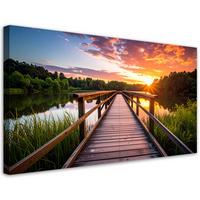 LEINWANDBILD Landschaften 100x50cm - Multicolor, Textil (100/50cm) - Feeby