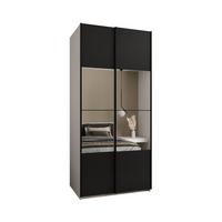 SCHWEBETÜRENSCHRANK 245,5/110/64 2-türig - Schwarz/Weiß, Holz/Metall (110/245/64cm) - Abiks Möbel