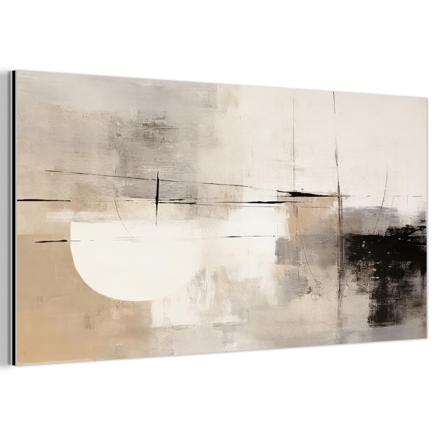 METALLBILD Abstrakt - Kunst - Grau 80x40 cm - Hellgrau, Metall (80/40cm) - MuchoWow